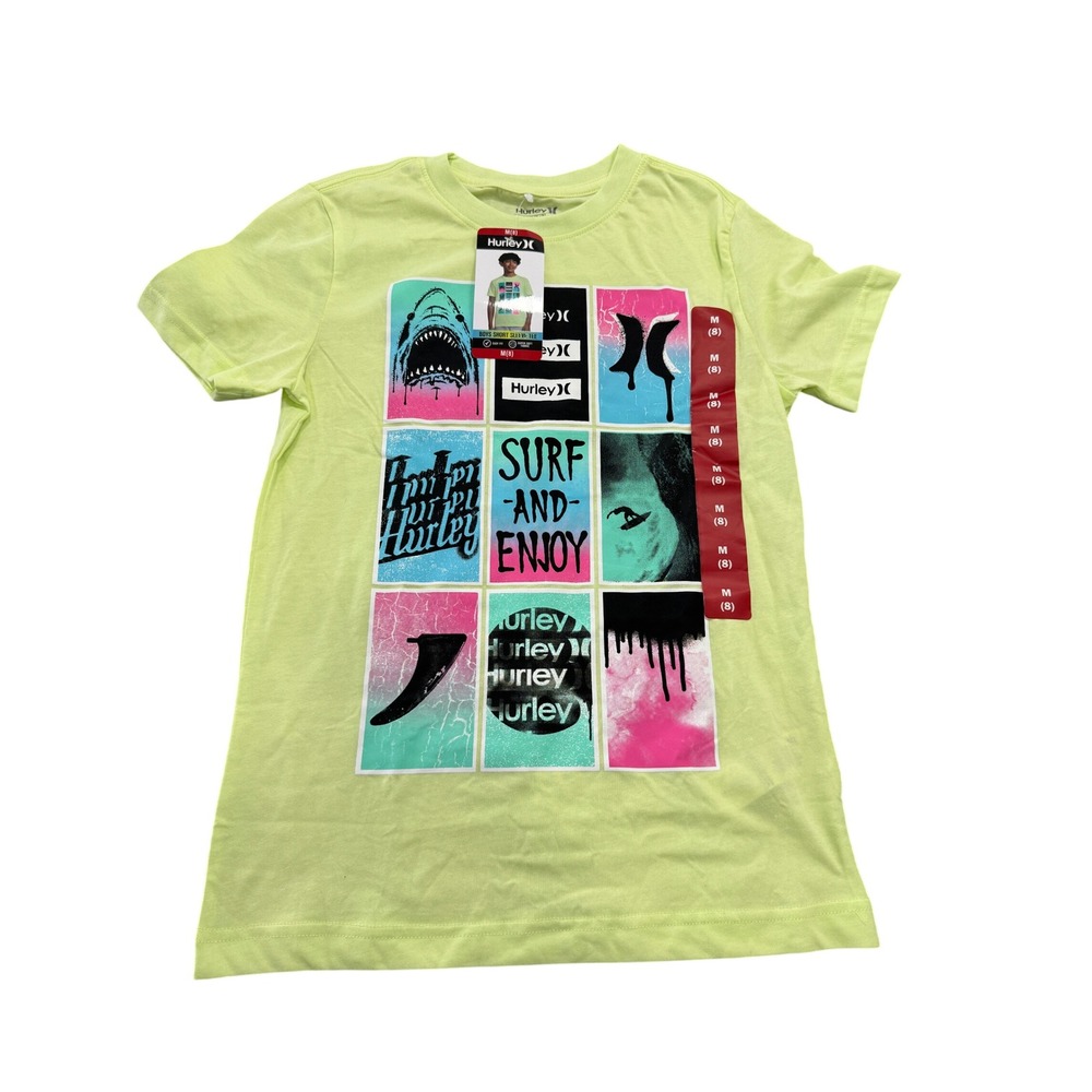 Hurley Boys Cool Matcha Green Surf Graphic T-Shirt Size M 8 988758-EI6
